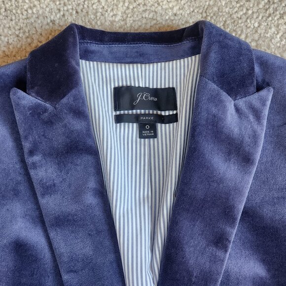 NWOT J. Crew Velvet Parke Blazer Blue - Picture 9 of 12